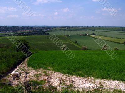 english countryside and summer cloudy sky