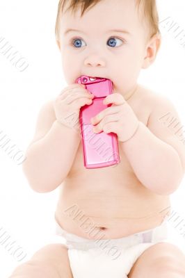 baby with cell phone