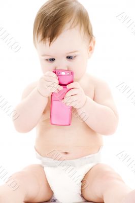 baby with cell phone