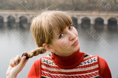 Portrait of the nice girl outdoor