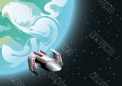 space ship in orbit