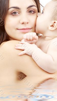 portrait of happy mother with baby