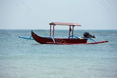 Lonely boat at ocean