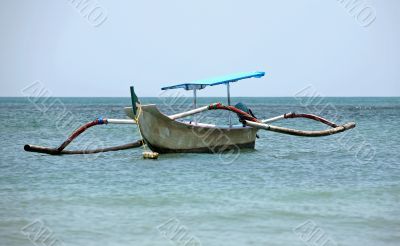 Lonely boat at ocean