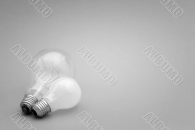 Background with lit lightbulb