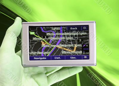 GPS in a man hand
