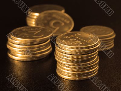 golden coins stacks