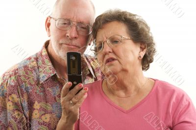 Senior Couple and Cell Phone