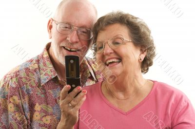 Senior Couple and Cell Phone