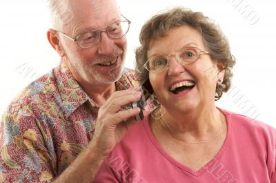 Senior Couple and Cell Phone Senior Couple and Cell Phone