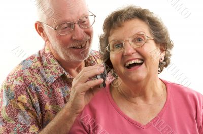 Senior Couple and Cell Phone