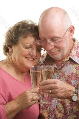 Happy Senior Couple Toasting