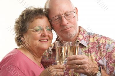 Happy Senior Couple Toasting Happy Senior Couple Toasting
