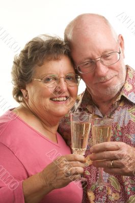 Happy Senior Couple Toasting