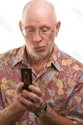 Senior Man Using Cell Phone