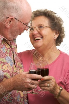 Happy Senior Couple Toasting