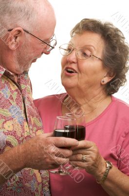 Happy Senior Couple Toasting