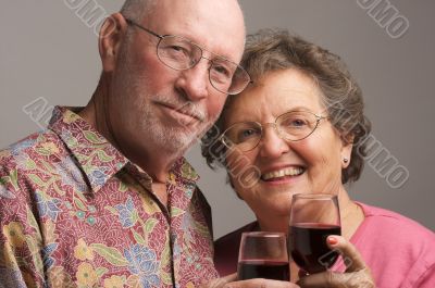 Happy Senior Couple Toasting