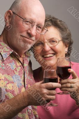 Happy Senior Couple Toasting