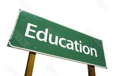 Education Road Sign with Clipping Path