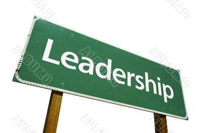 Leadership Road Sign with Clipping Path