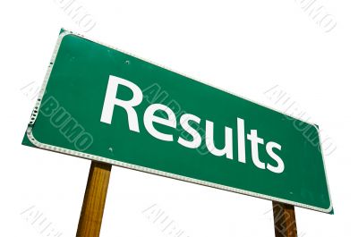 Results Road Sign with Clipping Path