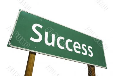 Success Road Sign with Clipping Path