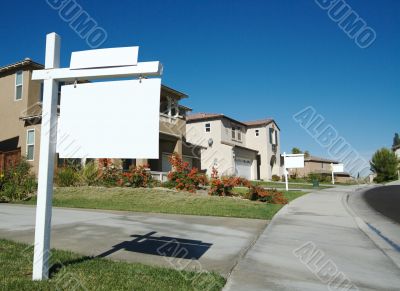 Blank Real Estate Sign &amp; New Home