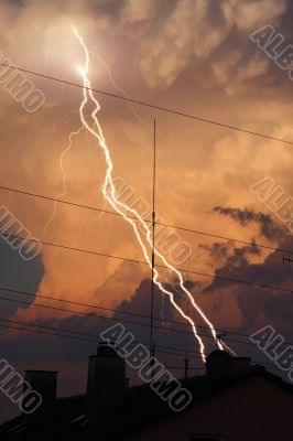 thunder lightning cloud evening