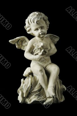 Cherub on Black Background