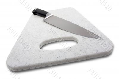 Large Knife on Cutting Board