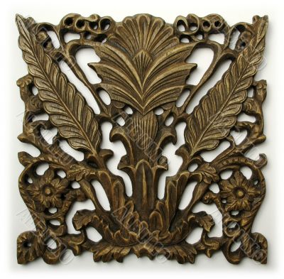 Ornate Wood Carving Ornament