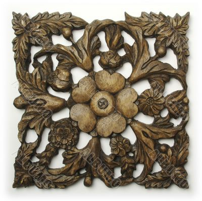 Ornate Wood Carving Ornament