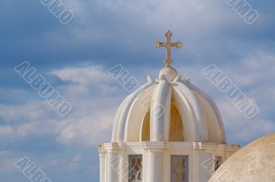 Dome and Cross From Santorini, Greece