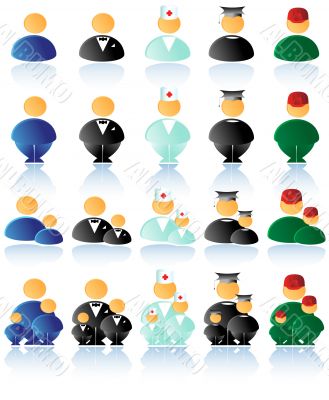 Vector multicolored people icons