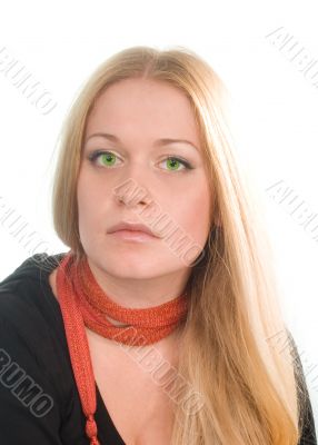 sad green-eyed blonde