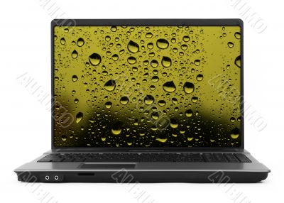 notebook and waterdrops