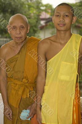 buddhist monk and novice, Laos
