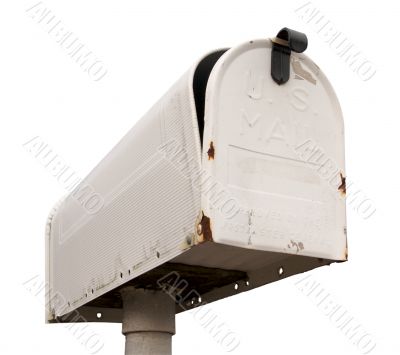Weathered Old Mailbox Isolated