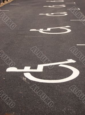 Handicap sign on asphalt