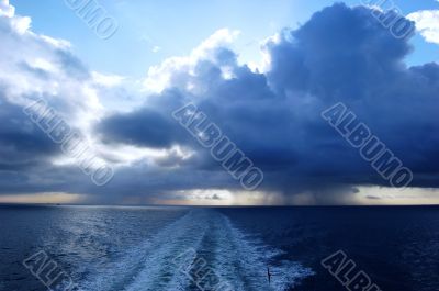 Stormy clouds over ocean Stormy clouds over ocean