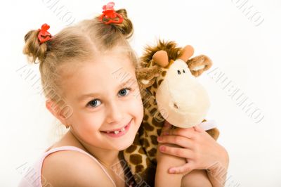 Girl with soft toy