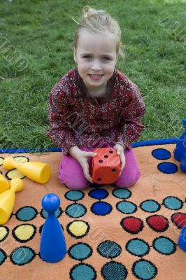 Child playing with a board