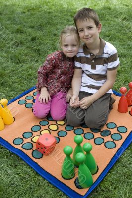 Child playing with a board