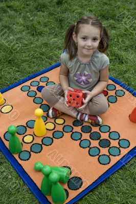 Child playing with a board