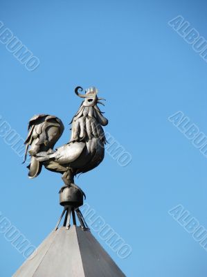 The metal cock on a roof