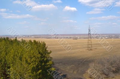 Countryside view with tower