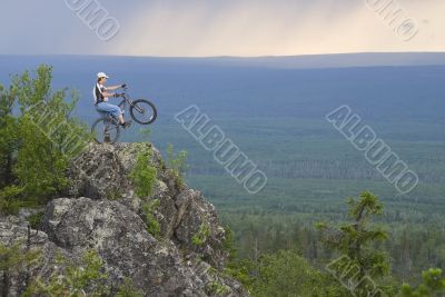 Biker at peak