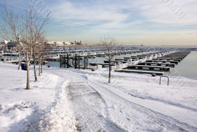 Empty Yacht Harbour on Lake Michigan