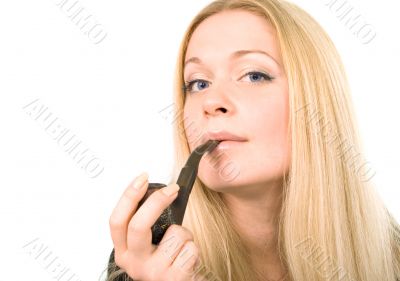 woman with tobacco-pipe